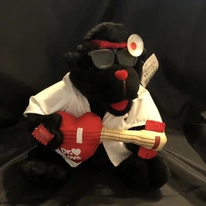 Dr. Love Musical Plush Black Gorilla w/ Guitar Plays “Bad Case Loving You” COOL - Picture 1 of 14