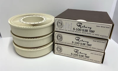 Slide Tray Vintage GAF Sawyer's Rotary Rototray 100 Carousel W Box Lot of 3 1964 - Image 1 of 4