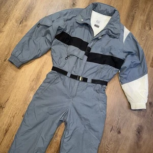 Vtg 1980s Ski Suit Mens One Piece Snowsuit Nils Jumpsuit Gore Tex Snow Bib Large - Picture 1 of 22