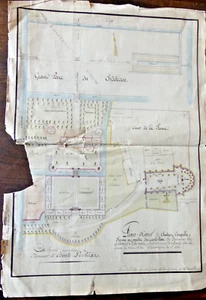 1847 dessin à la plume plan chateau et chapelle du Breuil du Comte de Reiset - Picture 1 of 6