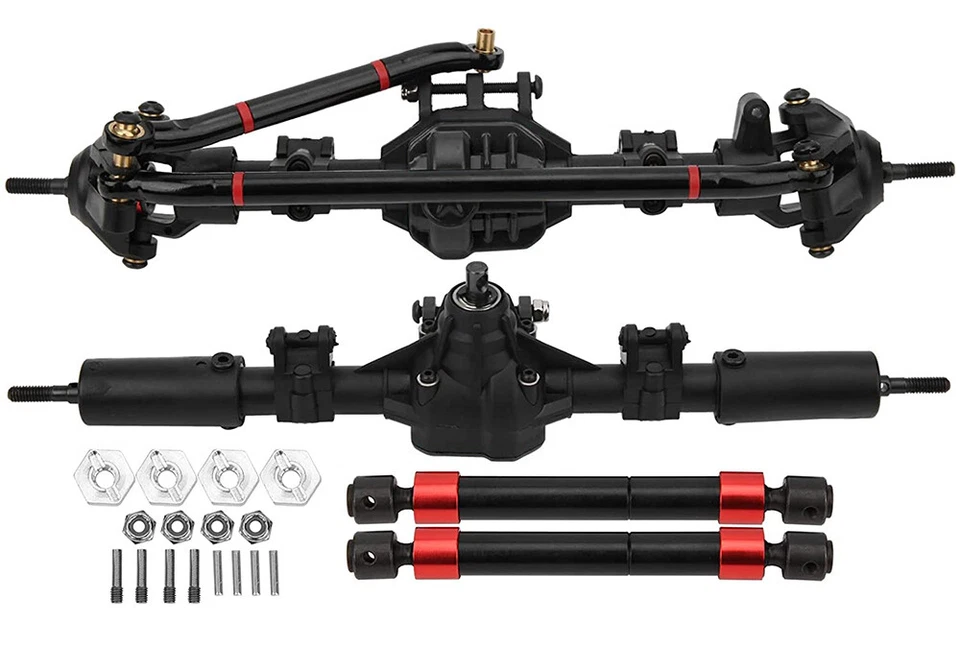 Complete F&R Axle Assembly w/ Spool, Shafts & Wheel Hex for Axial 1/10 SCX10 II - Image 1 of 1
