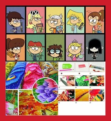 KIT LOISIRS CRÉATIFS POINT CROIX BRODERIE BIENVENUE CHEZ LES LOUD DIAMANT 3D - Photo 1/4