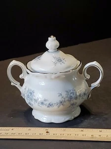 Vintage Winterling China Germany 5"×7"×4.5" Lidded Sugar Bowl Platimum Rim EUC  - Picture 1 of 12