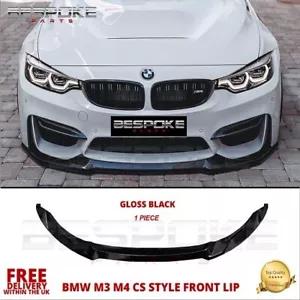 LABIO DIVISOR DELANTERO BMW M3 M4 F80 F82 F83 M SPORT ESTILO CS NEGRO BRILLANTE 15+ - Imagen 1 de 10