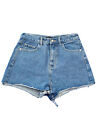 Pretty Little Things Blue Frayed Denim Hotpants Womens Size 10 (GY18)