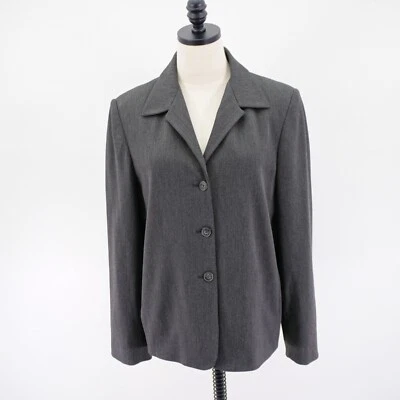 Blazer Rafaella Talla 10 Gris 3 Botones Poliéster Rayón Spandex Trabajo Atture Foto 1 de 4
