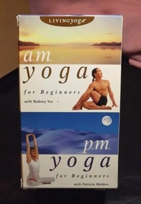 2 VHS - AM YOGA & PM YOGA FOR BEGINNERS VHS 2000 - 20 MIN EACH VIDEO - WORKING - Image 1 of 4