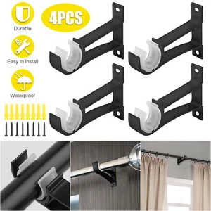 4X Curtain Rod Bracket for Drapery Window Frame Holder Aluminum Alloy Heavy Duty - Picture 1 of 8