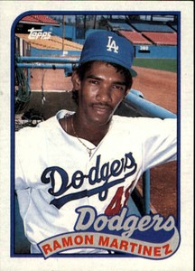 1989 Topps Los Angeles Dodgers Baseball Card #225 Ramon Martinez Rookie