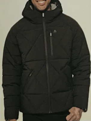 G.H. Bass & Co. Para hombres Senderismo Glaciar Puffer Acolchado Chaqueta con Capucha COLOR NEGRO L Foto 1 de 4