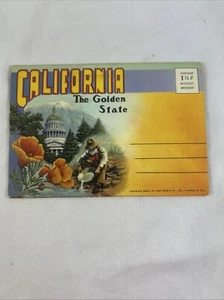 California The Golden State 18 Picture Postcard Vintage 1940 - Picture 1 of 7