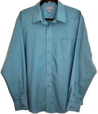 Camisa Croft & Barrow para hombre 16,5 abotonada azul resistente a las arrugas Foto 1 de 4