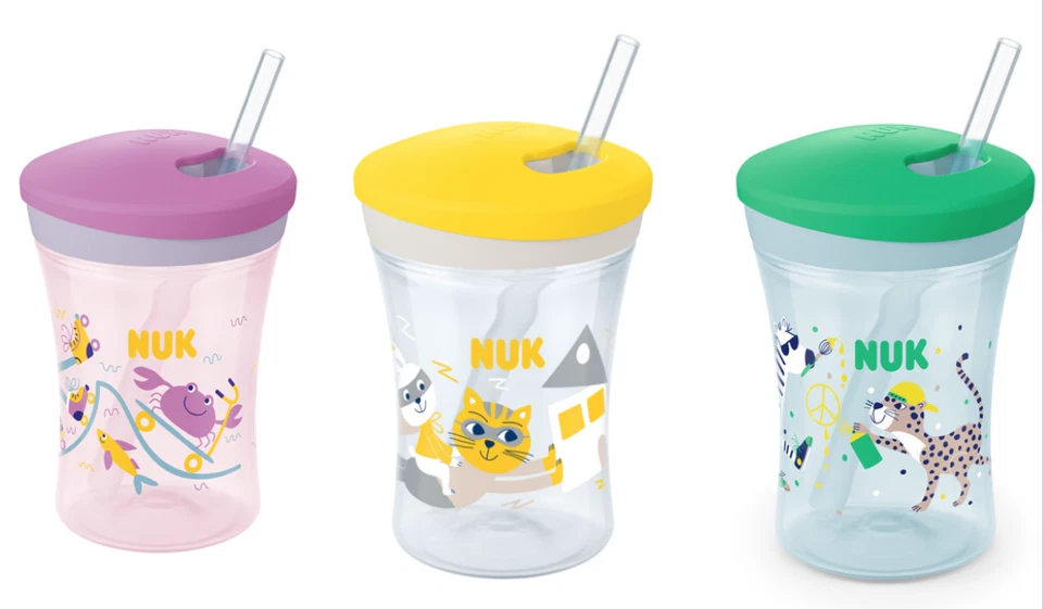 NUK Action Cup 230ml mit Trinkhalm ab 12 Monate NEUE Motive - Bild 1 von 1