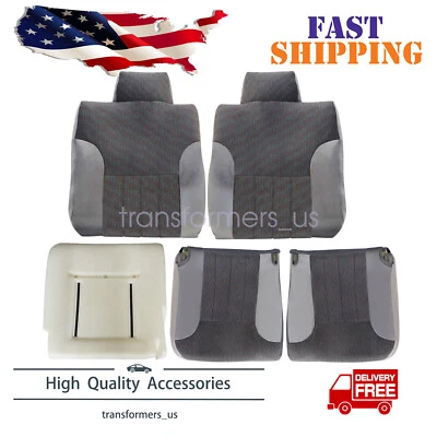 For 1994-1997 Dodge Ram 1500 Front Bottom & Top Cloth Seat Cover & Driver Foam Foto 1 de 4