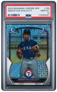 2023 BOWMAN CHROME MEGABOX SEBASTIAN WALCOTT MOJO REF #189 PSA 10 GEM MINT - Picture 1 of 2