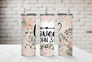 20 Unzen dünner Edelstahl Becher mit sublimiertem Design Loved John 3:16 - Bild 1 von 1