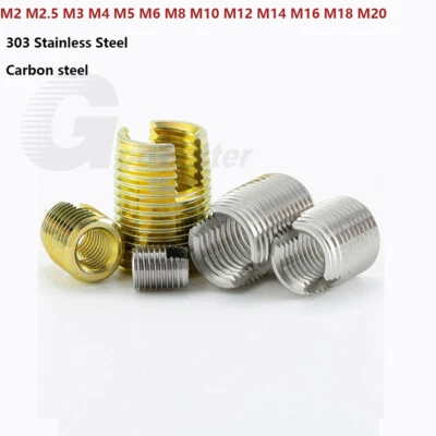 Gewindeeinsatz Selbstschneidend Edelstahl M2 M2.5 M3 M4 M5 M6 M8 - M20 VA Hülse - Bild 1 von 4