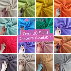 Polar Fleece Anti Pill Soft Washable Blanket Throw Fabric- Solid Plain Colours - Picture 1 of 71