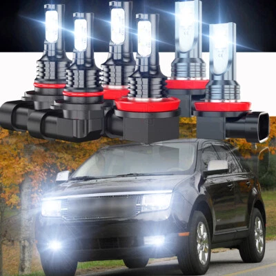 Combo de faros LED de haz alto/bajo + bombillas antiniebla x6 para Lincoln MKX 2007-2010 Foto 1 de 4