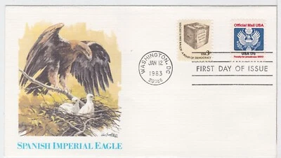 TurtlesTradingPost- Official Mail- 1983- #o130- FDC Fleetwood- Spanish Eagle - Image 1 of 2