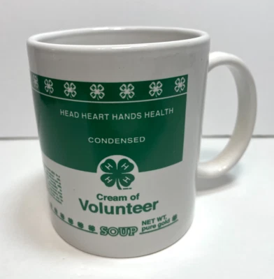 Taza de café verde y blanca 4-H Club Cream of Volunteer Soup Foto 1 de 4