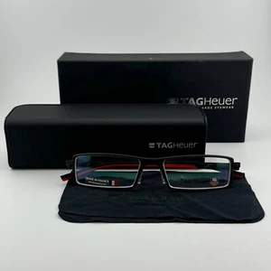 Authentic Tag Heuer TH 0803 Full Rim Black/Red Frame France Eyeglasses Eyewear - Picture 1 of 24