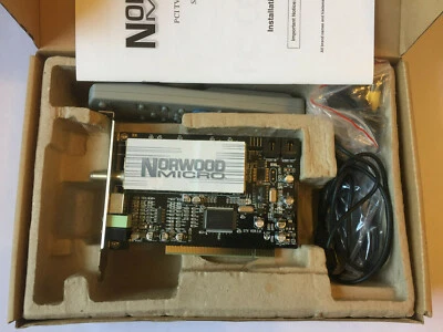 Norwood Mirco PCI TV Tuner Card w/ remote, receiver, cords, manual - Image 1 of 4