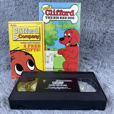 Clifford the Big Red Dog: Clifford Tries His Best VHS Tape 2001 PBS Kids Cartoon - Image 1 of 4