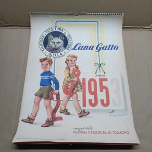 Calendario Pubblicitario - Lana Gatto 1953 - Picture 1 of 4
