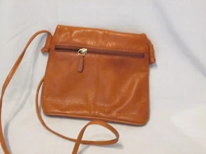Stone Mountain Leder Caramel Cross Body kleine Schultertasche Handtasche Reißverschluss - Bild 1 von 6