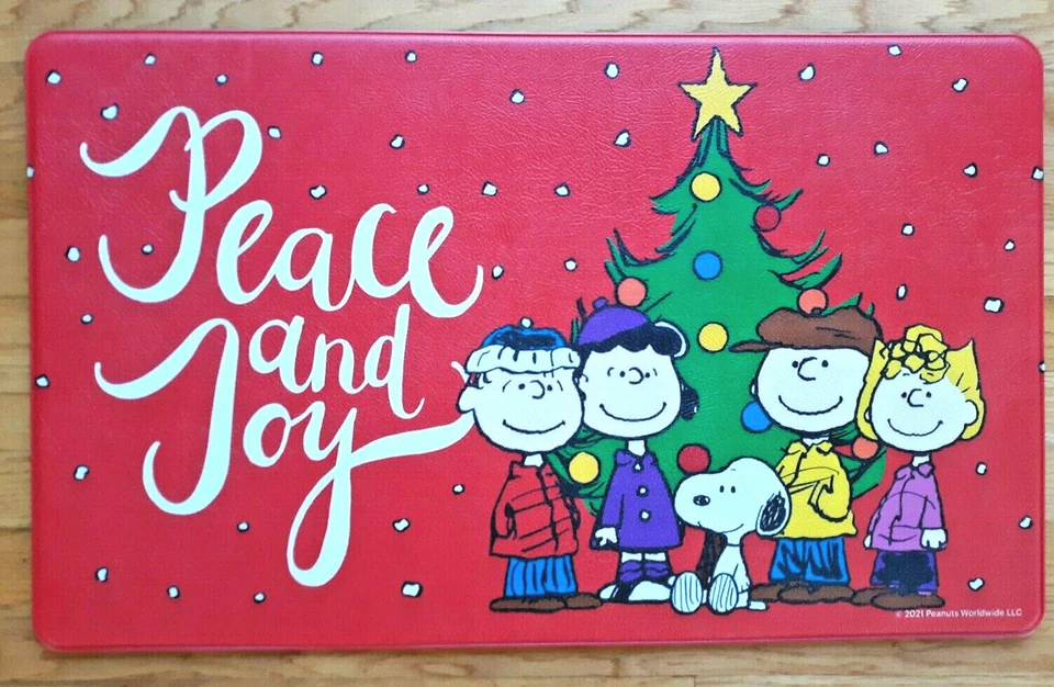 BEST BRANDS Peanuts Snoopy CHRISTMAS Anti-Fatigue Cushioned Padded Kitchen Mat 18x30 Holiday