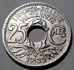 Frankreich 25 Centimes 1933, Kupfer-Nickel, vz - Bild 1 von 2