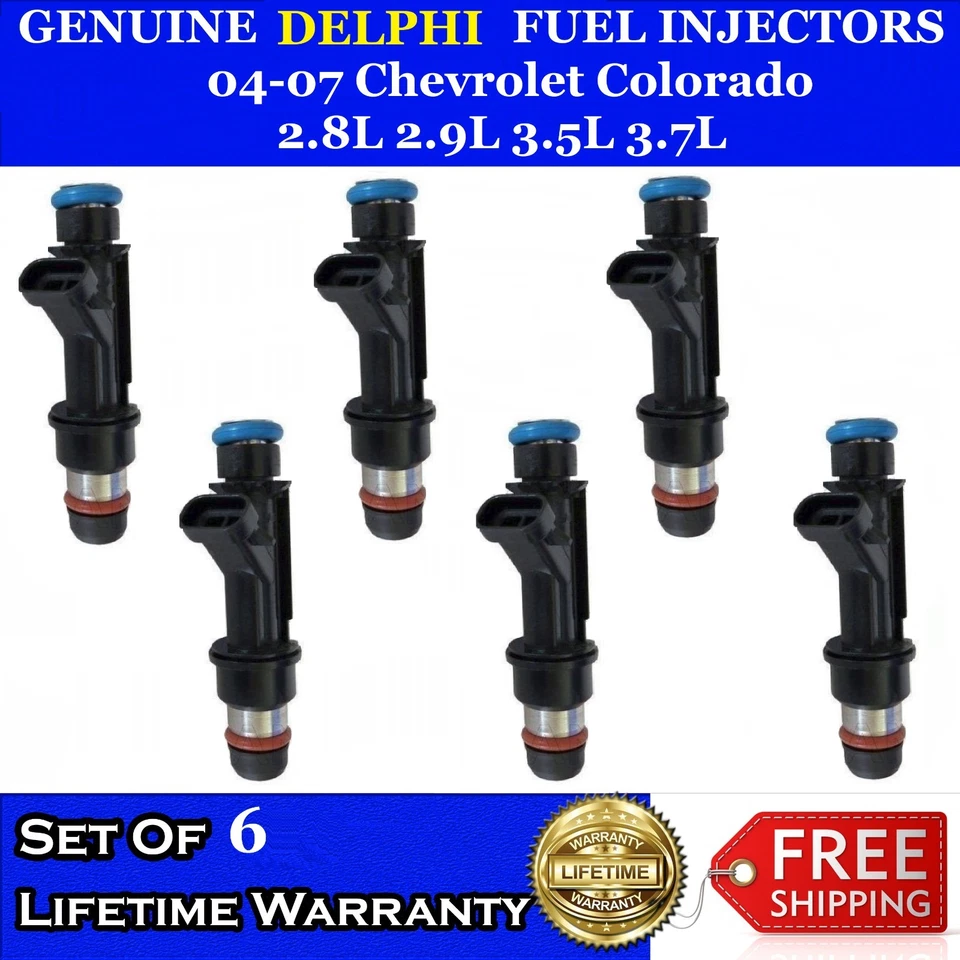 6x Inyectores Delphi 04-07 Fabricantes de equipos originales Chevrolet Colorado 2,8 L 2,9 L 3,5 L 3,7 L #12586684 Foto 1 de 1