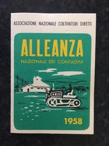 🌈RARA TESSERA ALLEANZA NAZIONALE CONTADINI👨🌾Maso Pressano LAVIS TRENTO 1958 - Foto 1 di 3