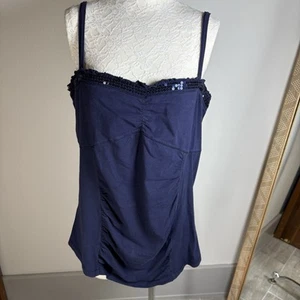 Torrid Women’s Y2k Blue Sequin Trim Adjustable Straps Tank Top Cami Plus Size 1 - Picture 1 of 13