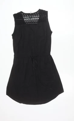 Vestido corto sin mangas de encaje línea A negro talla 10 de H&M para mujer Foto 1 de 4