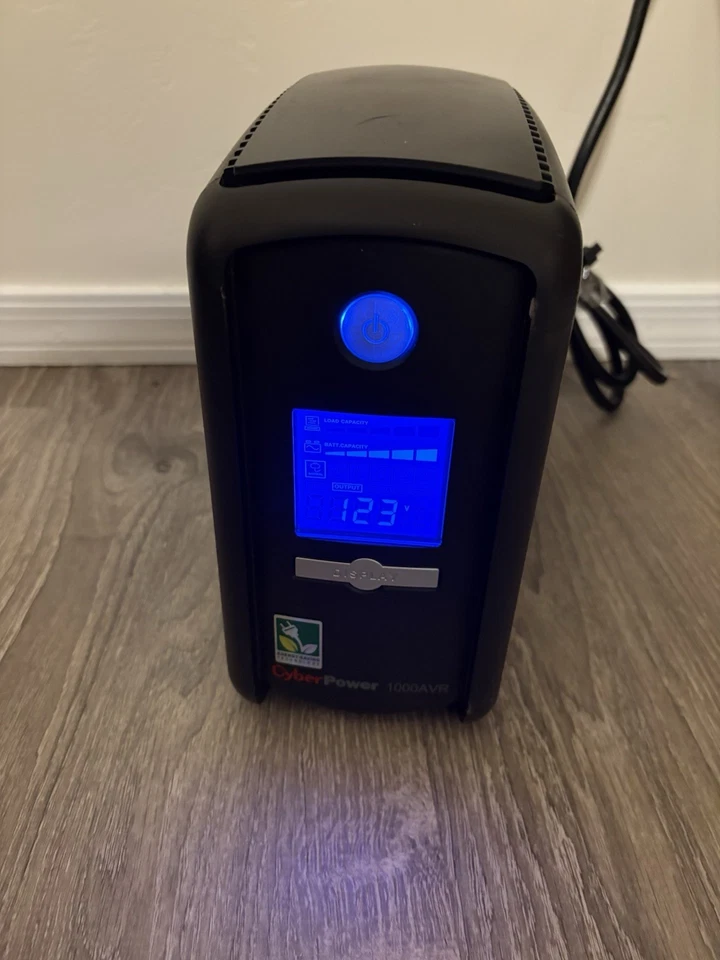 CyberPower 1000 AVR  LCD UPS CP1000AVRLCD9 Outlets 600W Mini-Tower For Parts - Image 1 of 4