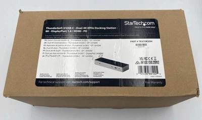 Док-станция StarTech.com Thunderbolt 3 с совместимостью с хостом USB-C — двойная 4K 60 Гц DP 1,4 - Изображение 1 из 4