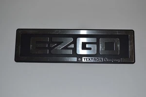 EZGO Golf Cart 1989-2010 Black and Silver Front Name Plate | 71037-G01 - Picture 1 of 2