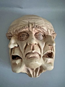 3 Faces Gothic Wall Sculpture 10in Home Decor Wall by Toscano Replica - Picture 1 of 9