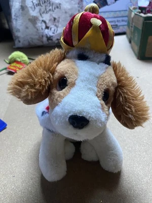 Keel Toys King Charles Spaniel Dog Plush Toy With Crown And Cape - Image 1 of 3