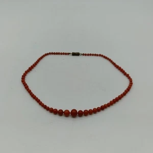 Antikes Collier aus Korallenperlen , vergoldeter Verschluss - 11 Gramm - Bild 1 von 14