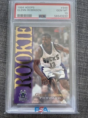 1994 年 Hoops Glenn Robinson #349 RC Bucks 新秀 PSA 10 GEM 状况完好 — 第 1/2 张图片