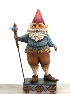 Jim Shore Garden Gnome Elf Blue Bird Staff Large 19" #4007763 Indoor Outdoor - Picture 1 of 20