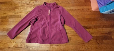  WOMEN'S Merona Jacket, NWT, XXL, ZIP UP, Burgandy  - Image 1 of 3