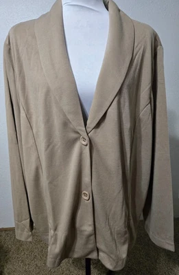 2 X Blair новый женщин куртка бюст 56» L 28» желтовато-коричневый длинным рукавом наплечные подушечки мягкий - Изображение 1 из 3