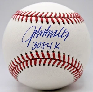 John Smoltz Signed Rawlings OMLB Baseball "3084 K" - Beckett - Picture 1 of 2