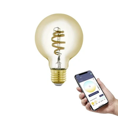 Eglo connect.z Smart Home lampadina Led E27, design vintage, G80, ZigBee, a iqhr - Immagine 1 di 4
