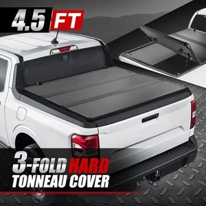 For 22-24 Ford Maverick Truck Fiberglass Hard Solid Top Tri-Fold Tonneau Cover - Foto 1 di 8