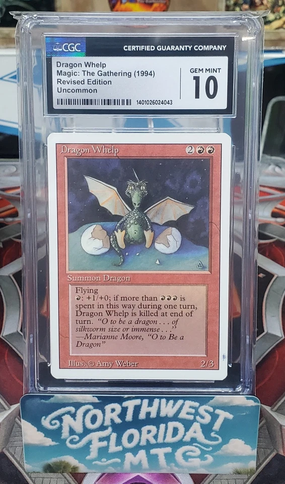 Graded MTG Card - CGC Gem Mint 10 - 3rd Edition (Revised)  - Dragon Whelp - Image 1 of 1